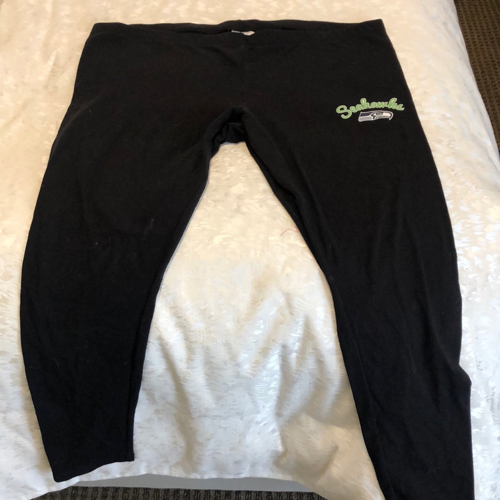 Seahawks legging stretch new black 2x xxl